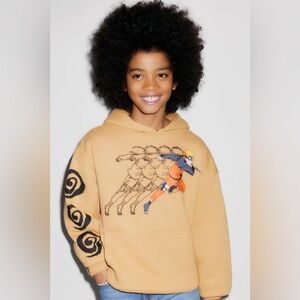 Zara Naruto Shipuden Tan Graphic Hoodie for Kids
